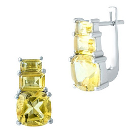 Silver earrings with citrine nano