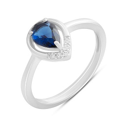 Silver ring with sapphire nano 0.588ct
