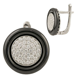 Silver earrings with ceramics