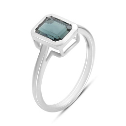 Silver Ring with a 1.318-carat London Blue Topaz
