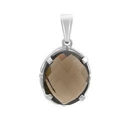 Silver pendant with smoky quartz