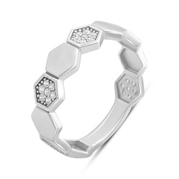 Серебряное кольцо с фианитами