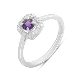 Silver ring with amethyst 0.345ct