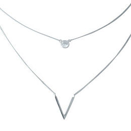 Silver necklace with phianites