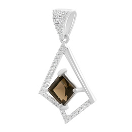 Silver pendant with smoky quartz 1.526ct