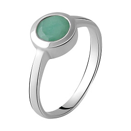 Silver ring with a 0.794-carat emerald