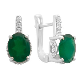 Silver Earrings with Agate, 3.478 ct