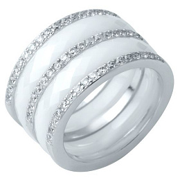 Silver ring with ceramics
