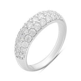 Silver ring with cubic zirconia