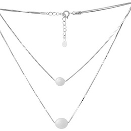 Silver necklace with pearls