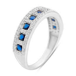 Silver ring with sapphire nano 1.213ct