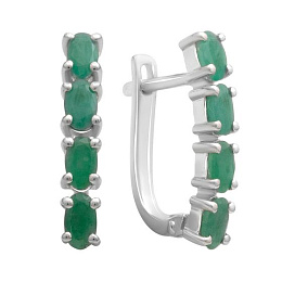 Срібні сережки зі смарагдом 1,675 карата