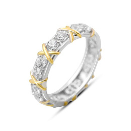 Срібна каблучка з фіанітами