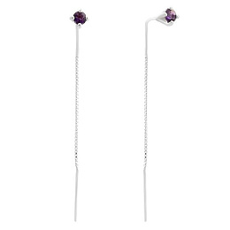 Серебряные серьги с аметистом 0.482ct