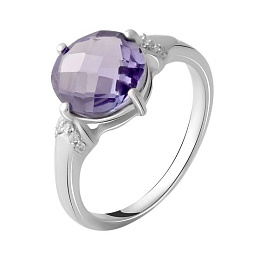 Silver ring with a 5.252-carat alexandrite