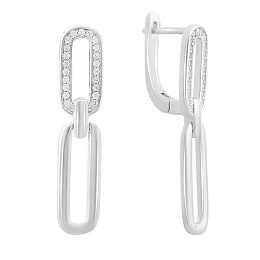 Silver Earrings with Fianites