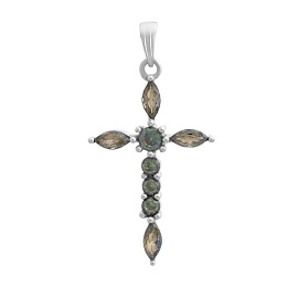 Silver cross with mystic topaz 1.31ct