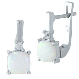 Срібні сережки з опалом 1.074ct