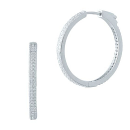 Silver Earrings with Fianites