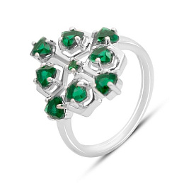 Silver ring with a 1.863-carat nano emerald