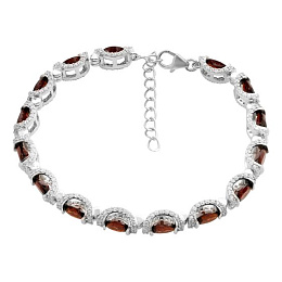 Серебряный браслет с гранатом 12.077ct
