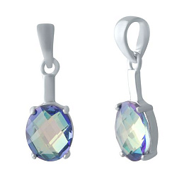 Срібна підвіска з містик топазом