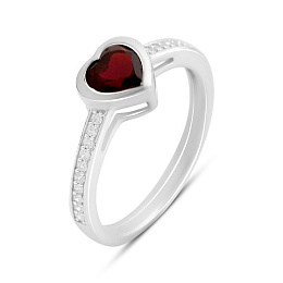 Silver ring with nano garnet 0.9ct