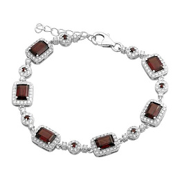 Серебряный браслет с гранатом 10.6ct