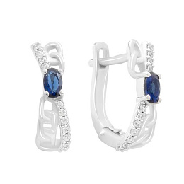 Silver earrings with sapphire nano 0.638ct