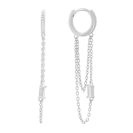 Silver Earrings with Fianites