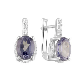 Silver earrings with alexandrite, 5.315 ct