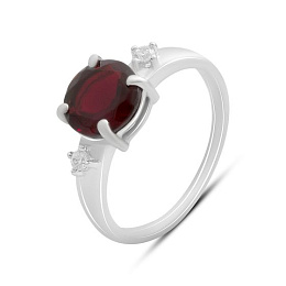Sterling silver ring with nano 1.655ct garnet