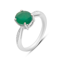 Silver ring with agate (2.323 carats)