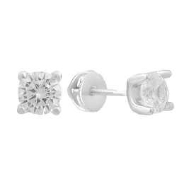 Silver Earrings with Fianites