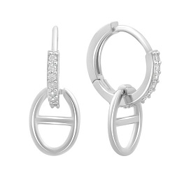 Silver Earrings with Fianites
