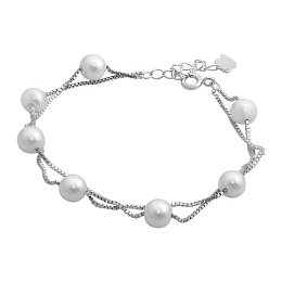 Silver bracelet with pearls