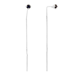 Silver earrings with a 0.81-carat sapphire