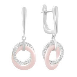 Silver earrings with ceramics