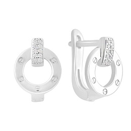 Silver Earrings with Fianites