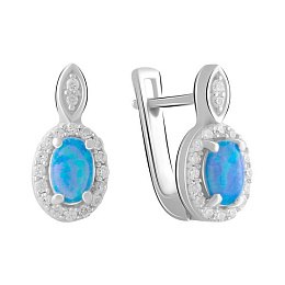 Silver earrings with opal