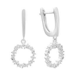 Silver earrings with cubic zirconia