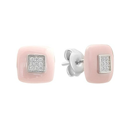Silver earrings with ceramics