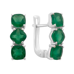 Серебряные серьги с агатом 3.133ct