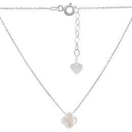 Silver necklace with mother-of-pearl