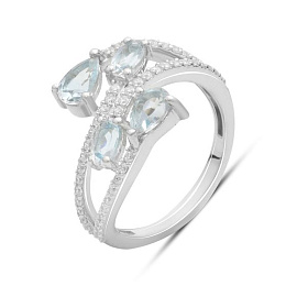 Серебряное кольцо с топазом 2.638ct
