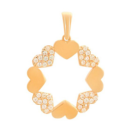 Gold pendant with cubic zirconia 0.36ct