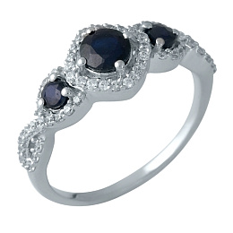 Silver ring with a 1.461-carat sapphire
