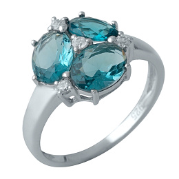 Silver Ring with London Blue Topaz