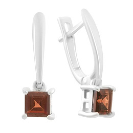 Срібні сережки з гранатом 1.669ct