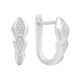 Silver earrings with cubic zirconia